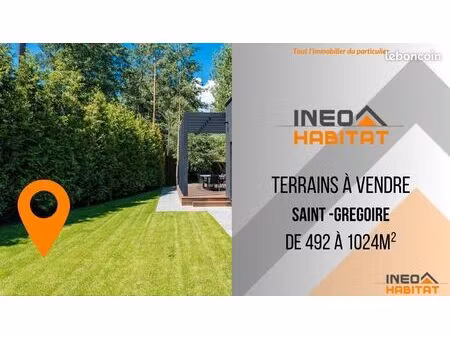 terrain 492 m² saint gregoire
