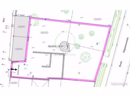 terrain 825 m² la buissière