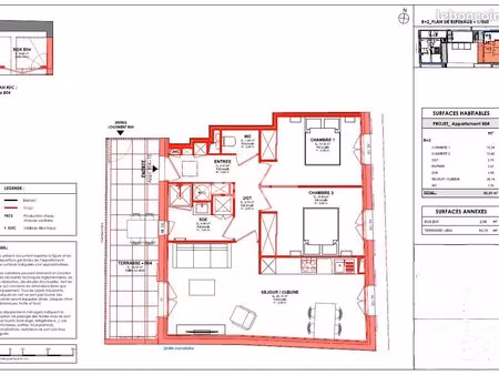 appartement 3 pièces 61 m²