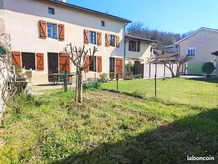 maison en pierre  mitoyenne rénovée 184 m² – 7 chambres – jardin – garage – vaulx-milieu