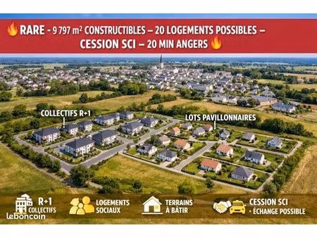 échange ou vend cession part sci rare – terrain constructible ~1 hectare – lotissement