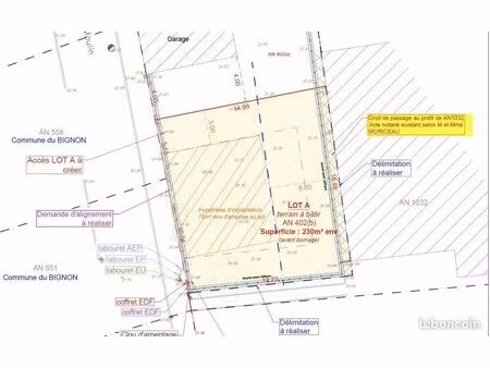 terrain 230 m² le bignon