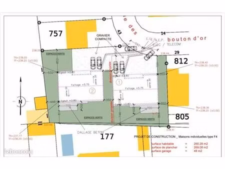 terrain 1 300 m² chanteheux