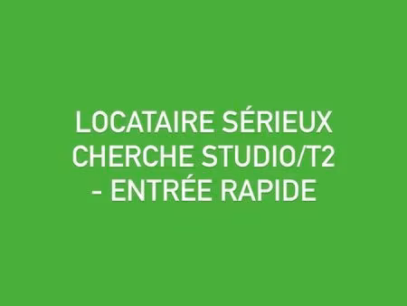 locataire sérieux cherche studio/t2 - entrée rapide