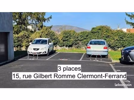 vends lot de 3 places de parkings attenantes au 15 rue glbert romme à clermont-ferrand