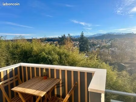 appartement 3 pièces – 64 m² – vue exceptionnelle sur les pyrénées – garage fermé
