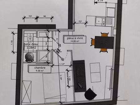 appartement t2 33 m2