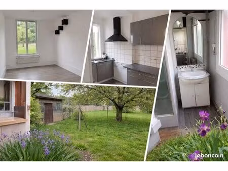 maison f2 bis avec grand terrain clôturé