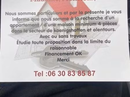 logement minimum 4 pièces koenigshoffen