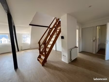 colmar proche gare lumineux et spacieux duplex 4/5pieces en dernier etage