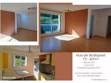 appartement 67m² ; balcon ; cave ; garage