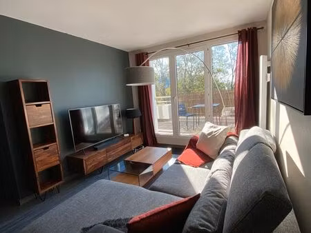 grand standing / t2 meublé 49m2 – bonsecours limite rouen. grande terrasse  parking couver