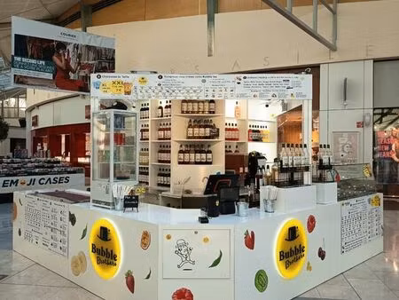 stand pop up centre commercial