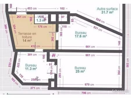 locaux bureaux/commerciaux centre castelsarrasin