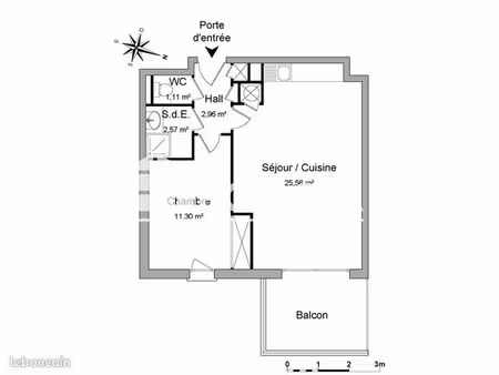 appartement 2 pièces 43 m²