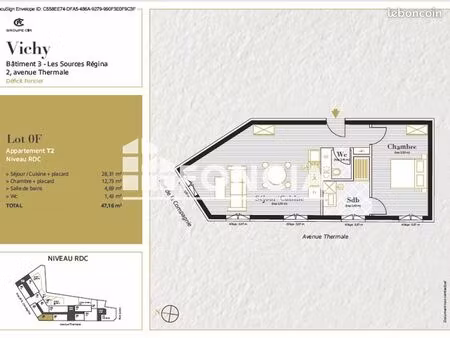 appartement 2 pièces 47 m²