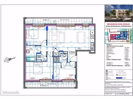 appartement 4 pièces 72 m²