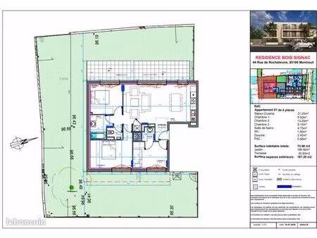 appartement 4 pièces 72 m²