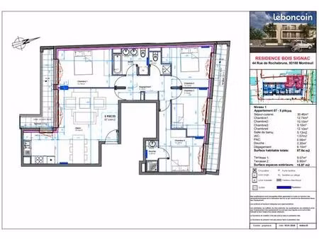 appartement 5 pièces 87 m²