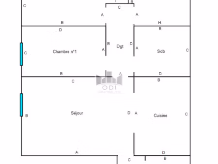 appartement - 63 56 m2 - 4 pièces
