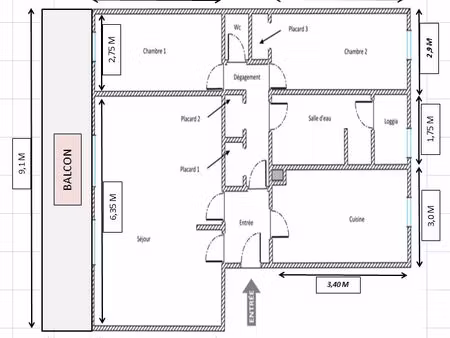 superbe appartement de 76 m²