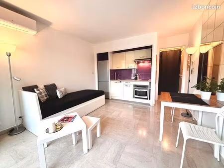 location studio en rdj au calme à antibes quartier des bréguières