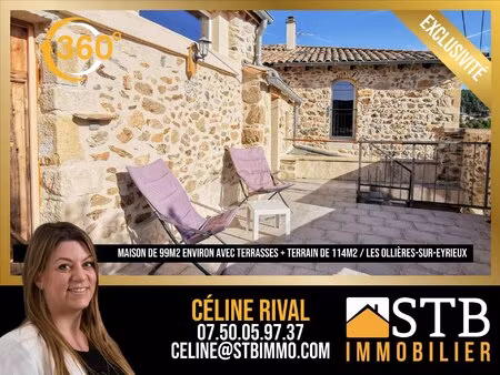 maison en pierres rénovée avec dépendance aux ollières-sur-e