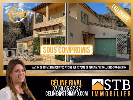 maison de 125m2 avec piscine sur 1275m2 de terrain avec vue dég