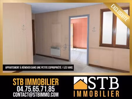 appartement t2 à rénover 31m2 centre des vans