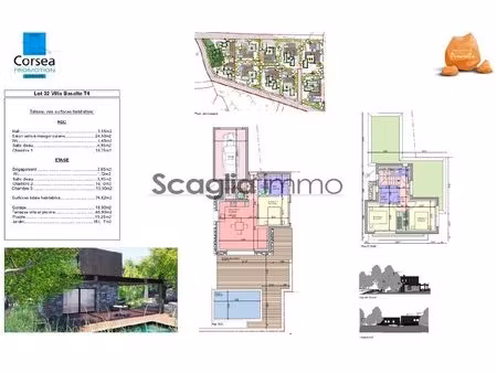 villa type 4  piscine residence les roches de pinarello - 20144 sainte lucie de porto...