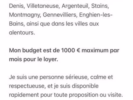 recherche appartement ◊ ‼️