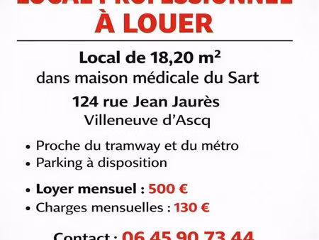 local à louer dans maison médicale