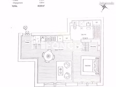 appartement 2 pièces 42 m²