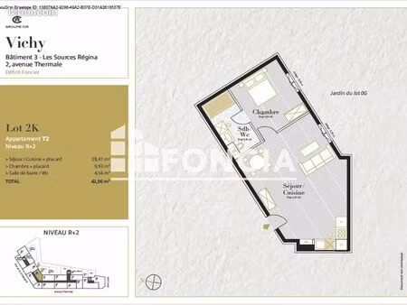 appartement 2 pièces 42 m²