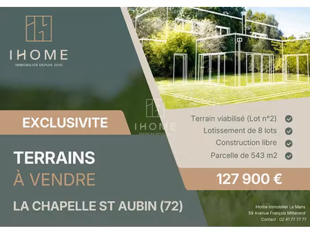 vente terrain à la chapelle-saint-aubin (72650) : à vendre / 543m² la chapelle-saint-aubin
