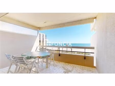 canet sud – t3 traversant 52 m² – terrasse vue mer – loggia vue canigou/étang – garage – a