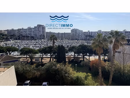 carnon-plage f3 traversant avec terrasse vue port