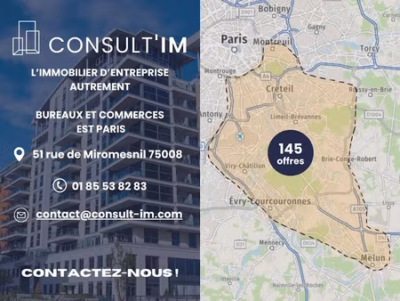 location locaux professionnels 295 m² à charenton-le-pont (94220)  6 145 €