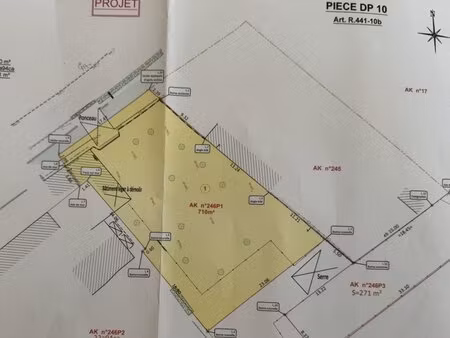 en vente terrain non constructible 710 m² – 44 000 € |cambrai