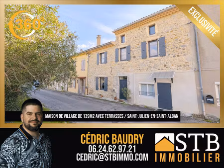 achat maison 5 pièces 139m² st julien en st alban 07000