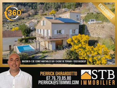 achat maison 5 pièces 130m² coux 07000