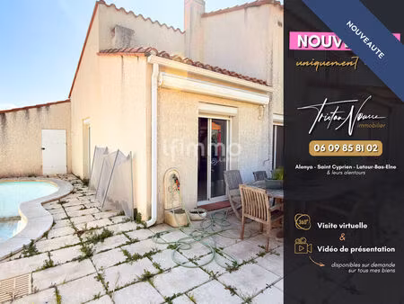 maison 3 faces de 85 m2 avec piscine - alenya