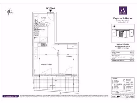 appartement 2 pièces 42 m²