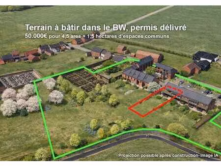 terrain à bâtir à huppaye (5min de jodoigne)  permis délivré