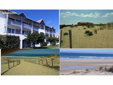 t2 biscarrosse plage petite résidence 150m océan 28m2