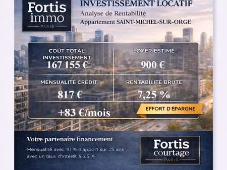 saint-michel-sur-orge - appartement 62m2 3 pieces balcon