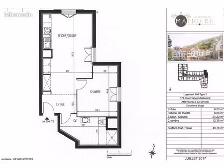 appartement 2 pièces 48 m²