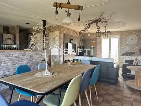 plain-pied individuel lumineux  jardin et garage