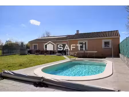 nohic (82370) - maison plain-pied 117m² avec piscine - garage double - panneaux solaires -