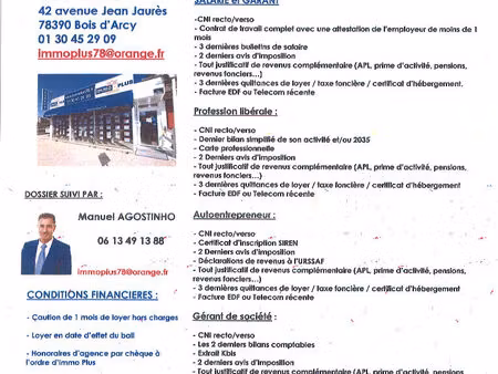 appartement meublé - le chesnay rocquencourt 2 p de 34 m²  séjour  chambre  loggia et park